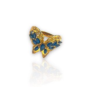 K18 サファイア メレダイヤ リング